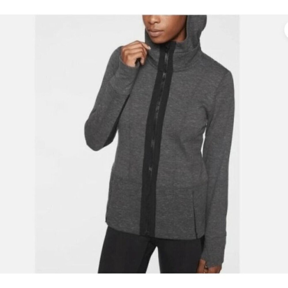 Athleta Victory Zip Up Hoodie Jacket Size Small Black Athletic Outdoor